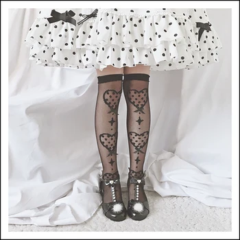 Lolita sokid naiste suvel sokke, õhuke vasika sokid üle põlve naine Lolita Jaapani Harajuku vibu armastus laine täppidega sokid