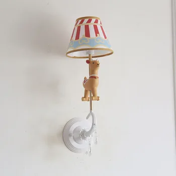 Karussell cartoon seina lamp Ameerika Crystal Laste toas seina lamp mudel tuba Poiss, Tüdruk, Magamistuba öö lamp