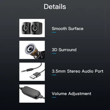 Arvuti Kõlarid Stereo kodukino Heli Kast, Subwoofer Kõlar ARVUTI Sülearvuti Notebook Soundbar Ei Bluetooth Kõlar