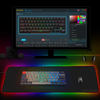 SKYLOONG Sk61 Mehaaniline Klaviatuur PBT Wired Gaming Klaviatuuri Lauaarvuti Sülearvuti Tablett Taustavalgustusega Teclado Mängija klaviatuuri Punane Keycap