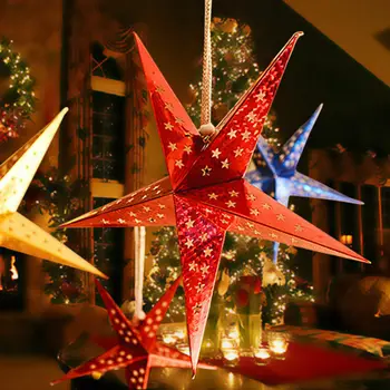 Uus Eriline Disain Xmas String Rippuvad Star Christmas Ornament Pool Festival Kaunistamiseks Puu Decor Pulmapidu Teenetemärgi