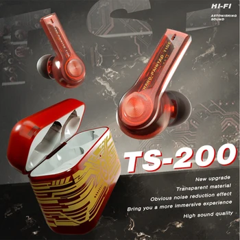 TS-200 on Bluetooth-Kõrvaklapid 9D Stereo Tõsi, Traadita Earbud Gaming Kõrvaklapid Touch Control Kõrva Sport Kõrvaklapid Mikrofoniga