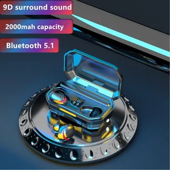 Juhtmeta Kõrvaklapid TWS Bluetooth Kõrvaklapid 5.1 Veekindel Sport 9D Stereo Traadita Kõrvaklapid Touch Bass Peakomplekt Mini Earbuds