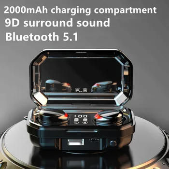 Juhtmeta Kõrvaklapid TWS Bluetooth Kõrvaklapid 5.1 Veekindel Sport 9D Stereo Traadita Kõrvaklapid Touch Bass Peakomplekt Mini Earbuds