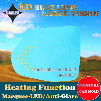 1 Paari Auto külgvaade Peegel Objektiiv Cadillac XT4 XT5 16-19 Sinine Klaas HD Suur vaade Koos Kütte-pimeala Hoiatus Telk LED