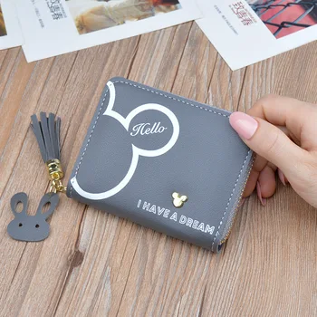 Disney rahakott lady lühike tõmblukk tutt võti mündi rahakott üliõpilane väike mini rahakott Minnie mouse kaardi omanik Sidur