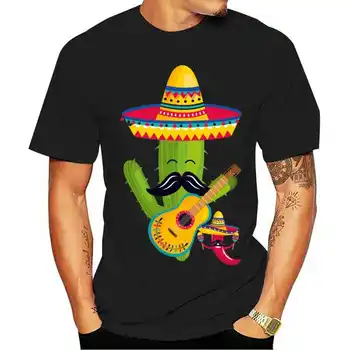 Pokemon Mehed Tshirt Mariachi Cactus Särk Kitarri Mehhiko Sombrero Vuntsid Kingitus Lahe Trükitud T-Särk Tees Top