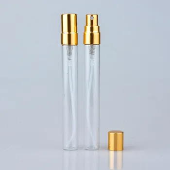 10ml Anodeeritud Alumiinium Otsik Läbipaistvast Klaasist Toru Parfüümi Alam-villimist Reisi Kaasaskantav Spray Proovi Pudel Mini Tühi Pudel