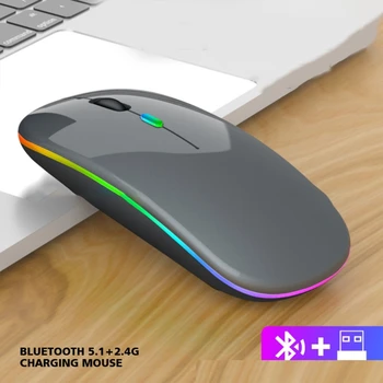 Juhtmeta Hiire Ultra Slim Värviline LED Laetav Hiirt, 2.4 G PC Arvuti Sülearvuti Juhtmeta Hiirte puhul, mille USB-Vastuvõtja Sülearvuti,Lk