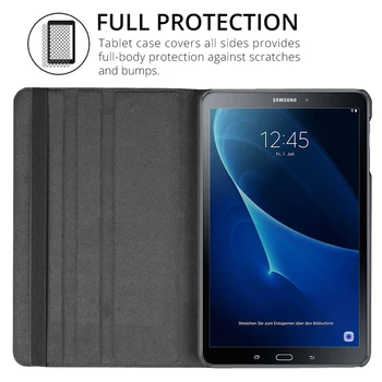 360 Pöörlev Case for Samsung Galaxy Tab 10.1 2016 Juhul T580 T585 SM-T580 SM-T585 Seista Kaane PU Nahk Tablett Funda Coque