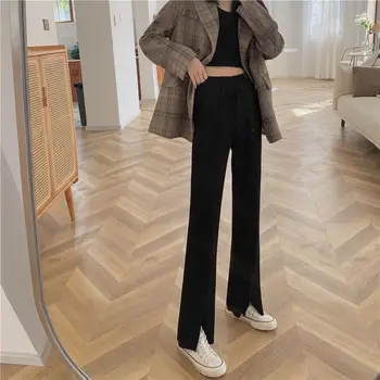 Vintage Püksid Naiste Stiilne Uus aasta Kevadel Moe Plus, Suurus 4XL Elegantne Office Lady Põletatud Pükste Kõrge Vöökoht Ulzzang Femme Alt Ins