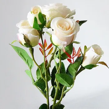 1 Filiaali 5 Heads Värske Rose Tehislilled Reaalne Touch Lilled Koju Pulmapidu Decor Võltsitud Väike Roosa Lilled, Kimp