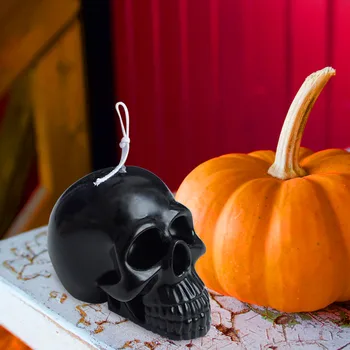3D Kolju Küünlajalg Silikoon Hallituse Küpsetamine Hallituse Kipsi Vaik Šokolaadi Küünal Candy Hallituse Halloween Lihavõtted