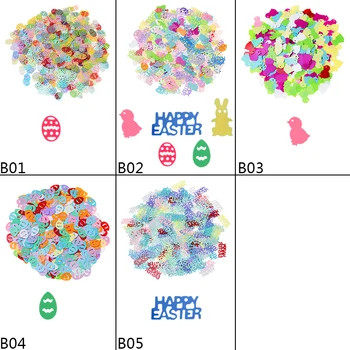 15g Happy Easter Konfetid, Värviline peep varba kingad Muna Küülik Tabel Plastikust Konfetit Sprinkles Lihavõtted Pool Kodu Kaunistamiseks Kaunistused