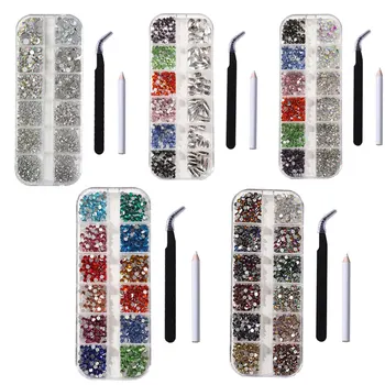 120-2000Pcs Multi Suurused Klaas Kivid Nail Art Kaunistused Crystal AB Selge Kive Diy Flatback Diamond Tarvikud