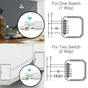 Mini Tuya Wifi DIY Lüliti Toetab 3-Way Kontrolli Targa Kodu Automaatika Moodul Töötab Alexa Google ' i Kodu Smart Elu Lülitid