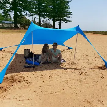 Kerge Rannas Telk Pere Rannas Päikesevarju Suvel Väljas Garden Beach Varikatus Anti-UV Päikese Varjualune Sandbag Pesulõksud