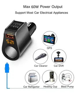KORSEED QC 3.0 3 USB-port Car Charger Digitaalne Ekraan, sigaretisüütaja GPS Tablett Adapter, autolaadija Telefoni Laadija Samsung
