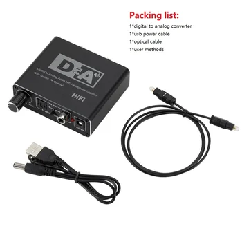 HIFI DAC Amp Digitaal-Analoog Audio Converter Dekooder 3,5 mm AUX RCA Võimendi Adapter Toslink Optiline Koaksiaal Väljund 24 bit DAC