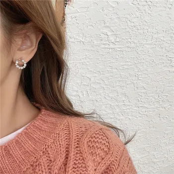 2020 Trendikas Ring Crystal Pärg Bowknot Kõrvarõngad Naistele Korea Elegantne Pärlite Oorbellen Ehted Kingitused