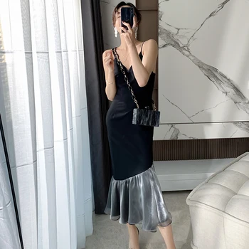 2021 Suvel Elegantne Rihm Kleit Naiste Vabaaja Pits Tahke Office Lady Midi Kleit Naiste Õhtu Pool Seksikas Ühes Tükis Kleit Korea