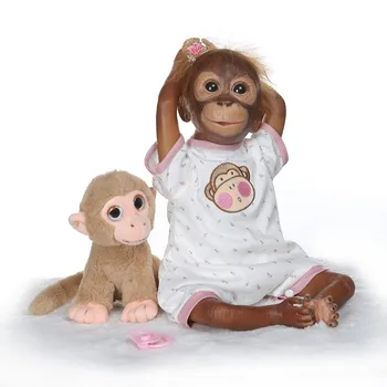 Macaco boneca 20inch Ahv Baby silikoonist Nukk Mänguasjad Lapiga Keha 52 cm Realistlik bebes Reborn Nukku Ahve Lastele Kingitus