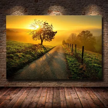 Kaunist Päikeseloojangut Maastik Maali Printida Veekindel Lõuend Suured Seina Art Pilte Elutuba Tilk Laevandus