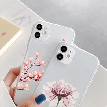 Lihtne Lilla Lavendel Lilled Telefon Case For iPhone 11 12 Pro Max 8 7 6s Pluss Xs Max XR 12 mini X 5S SE 2020 Läbipaistev Kate