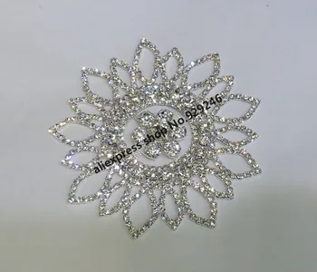 Mood 10cm ringi suur lill, kristall rhinestone applique jaoks hairdress õrna lille kaunistused pruudi pulm teenetemärgi