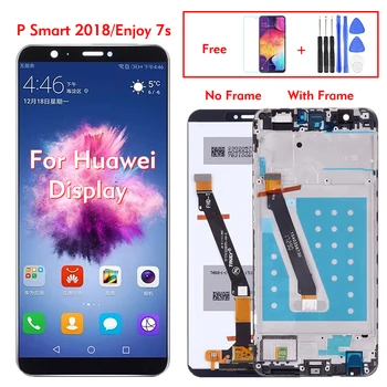 Näiteks Huawei P Smart 2018 Nautida 7S JOONIS LX1 LA1 LX2 LX3 TL10 AL10 LCD Ekraan, Millel on Puutetundlik Digitizer Assamblee Koos või ilma raamita