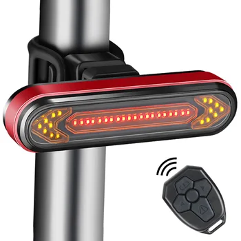 Kaugjuhtimispult Bike Taillight USB Laetav Jalgratta Saba Taga Hele suunatuli Pidurite Hoiatus Wireless LED Jalgrattasõit Laterna