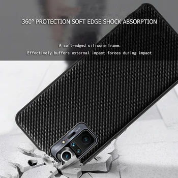 Eest POCO X3 GT M3 Pro Redmi Lisa 10 Pro Max 10S F3 9 9S Juhul Carbon Fiber Texture PU Nahk Pehme Täis Põrutuskindel Kate Funda