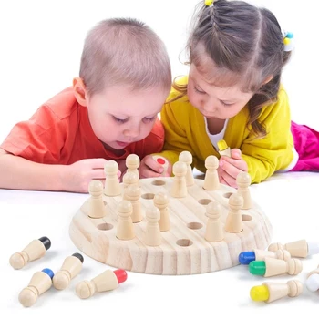 Lapsed Puidust Mälu Mängu Stick Male Lõbus, Värviline Mäng Juhatuse Mõistatusi Hariduslik Mänguasi Kognitiivse Võime Õppe Mänguasjad Lastele