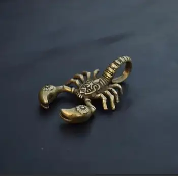 Hiina Kogumise Archaize Messing Skorpion Võtmehoidja Väike Ripats