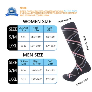 Uus Unisex Kompressiooni Sokid Veenilaiendid 15-30 Mmhg Väljas Spordi Sokid Töötab Golfs Toru Meeste Ja Naiste Legging Sokid
