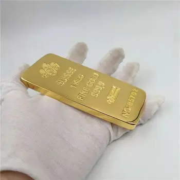 Swiss Gold Bar Simulatsiooni 1000 g Town House Kuld Tahke Puhas Vask Pinnatud Kuld Pank Proovi gold nugget gold mudel
