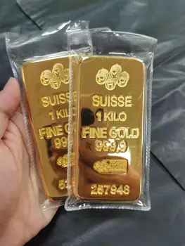 Swiss Gold Bar Simulatsiooni 1000 g Town House Kuld Tahke Puhas Vask Pinnatud Kuld Pank Proovi gold nugget gold mudel