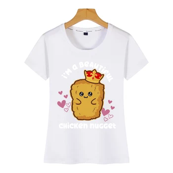 Tops T-Särk Naiste nug väljavalitu ilus kana nugget disain Suvel Harajuku Lühike Naine Tshirt