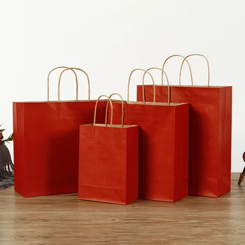 Multifunktsionaalne punane raamat kott käepideme kingikoti, taaskasutatav kott, eco-sõbralik riiete ja jalanõude kott 100tk