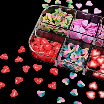 12 Võrgud/Set Küünte Kleebis Valentines Disain Akrüül Küünte Art Segatud Armastus Südames Viilud 3D Värviline Küünte Kaunistamiseks Maniküür Vahendid