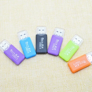 1tk Juhuslik Värvi Plastikust Mini Kaasaskantav Mälukaardi Lugeja TF Micro SD Kaardi USB 2.0 Flash Drive käigulise Mobiiltelefon