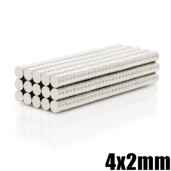 50-1000pcs Neodüüm magnet 4x2 Haruldaste Muldmetallide väike Tugev Ring alalise 4*2 mm, külmkapp Elektromagnet NdFeB nickle magnet KETAS
