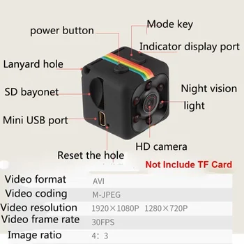 SQ11 1080P High Definition Home Security Kaamera Auto, Video, Audio Diktofon Kriips Web Cam Videokaamera