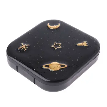 Tähed Kuu Kontaktläätsede Puhul Naistel, Kellel Peegel-Komplekt Omanik Kaasaskantav Kontaktläätsed Box Black