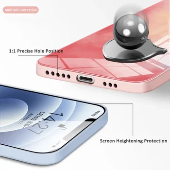 Algne Karastatud Vedel Klaas Põrutuskindel Case For Iphone 12 11 Pro Mini XR X XS Max 6 7 8 Plus SE 2020 Akvarell tagakaas