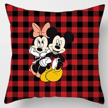 Disney Minnie Mickey Mouse Padjapüür Punane Ruuduline Cartoon padjakate on voodi Diivan Dropshipping 45x45cm