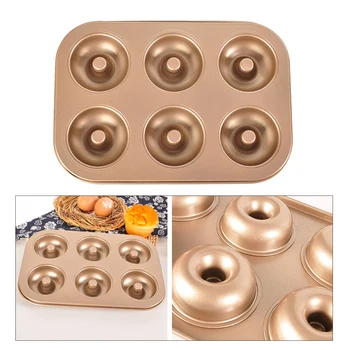 6 Tassi Sõõriku Tegemine Hallituse Donut Bagel Tegija Tin Pan Küpsised DIY Küpsetamine Vahend, 26.5x18.5cm