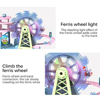 Lastele Elektriautode Rada Lükake Auto Mänguasja Valgus Ferris Wheel Mudel Lõbustuspark Ratta Auto Seiklus Koguda Heli Mänguasjad Kingitus