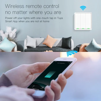Tuya Smart Switch Wifi 1000W 1/2/3-gang Valguse Lüliti Neutraalne Traat Vajalik APP Kontrolli Ajastus Tööd Alexa Google Arukas Elu