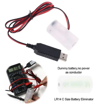 AM2 LR14 Dummy C Battery Eliminator koos UK Plug USB Adapter 2m Kaabel Asendada 1 4tk 1,5 V 3V 4.5 V 6V C Suurus Aku Maja